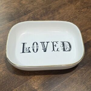 Rosanna Lithographie Porcelain "Loved" Trinket Dish Tray